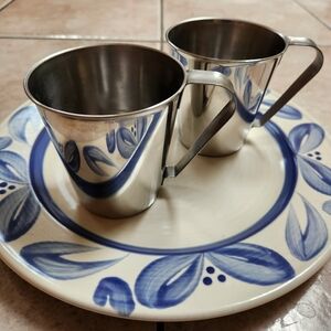 Set of Vintage Stainless Steel Mugs